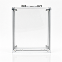 Portable Transparent Cadre En Aluminium Valise avec Poignée et Serrure pour L'affichage De Bijoux