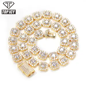 Pulsera de Tenis con Diamantes Grandes Estilo Rapero Travis Scott, Chapada en Oro, Joyería Masculina de Moda en <span class=keywords><strong>Instagram</strong></span>, Cadena de Tenis Iced Out - Product Image 1