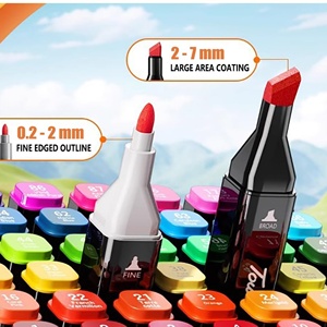 ชุดปากกามาร์คเกอร์แอลกอฮอล์สองหัว 24~262 สี ปากกาหัวพู่กันสองหัว ปากกามาร์คเกอร์แอลกอฮอล์ - Product Image 5