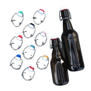 Bouchons de bouteille à clapet en acier inoxydable, bouchons hermétiques avec joint en silicone pour bière et soda faits maison, en vrac - Product Image 6