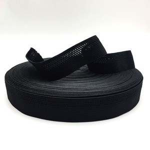 Customized 2.5CM webbing black crochet belt mesh webbing elastic belt webbing belt