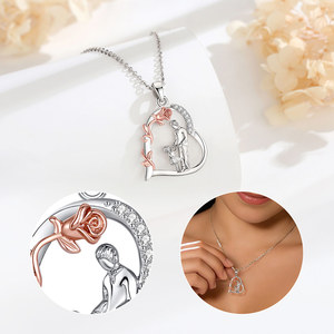 Regalo per la Festa del <span class=keywords><strong>Papà</strong></span> Merryshine, Collana con Ciondolo a Cuore in Rame per Figlia, Gioiello con Zirconia Cubica da <span class=keywords><strong>Papà</strong></span> e <span class=keywords><strong>Mamma</strong></span> - Product Image 6
