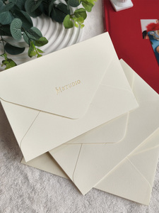Conception personnalisée de luxe feuille d'or voeux de mariage ont enveloppe blanche bijoux carte de remerciement avec logo pour votre carte d'achat - Product Image 6