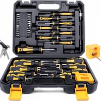 Ensemble de tournevis multi-usages 43 pièces (options jaune/cyan/rose), boîte à tournevis portable avec étui rigide