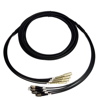 Câble optique multimode blindé en TPU 10G 4 cœurs OM3 pour extérieur, diamètre extérieur 5,0 mm avec connecteur