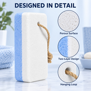Piedra Pómez de Doble Cara Azul y Blanca, Lima para <span class=keywords><strong>Pies</strong></span> de Doble Capa, Removedor de Callos <span class=keywords><strong>con</strong></span> Cuerda para Colgar, para Talones Secos y Agrietados, Cuidado Diario - Product Image 5