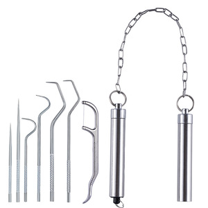 Stainless steel <b>toothpick</b> set, tooth picking tool, knife, camping survival multi-functional fishing tool, small knife, outdoor - Product Image 2