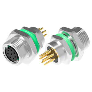 Conector Circular Recto M8 de 8 Pines Hembra para Montaje en Panel, Conector de PCB de Montaje Trasero para Automatización Industrial - Product Image 3