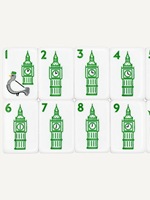 Jeu de Mahjong Américain Thème Britannique de Londres, 160 Tuiles, Motif Personnalisé Imprimé UV Big Ben et Bus à Double Étage, en Acrylique