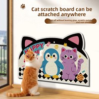 Griffoir mural en feutre pour chat, résistant à l'usure, anti-déchirure, poteau vertical, tampon de meulage des griffes de chat motif dessin animé