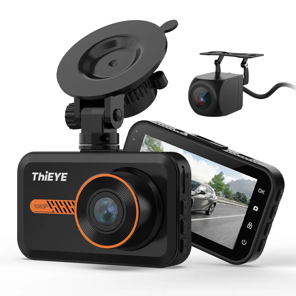 หน้าจอ LCD 3นิ้ว HD 180 P 2K Car Dash Cam กล้องด้านหน้าและด้านหลัง1080 MAh สำหรับการบันทึกฉุกเฉินการบันทึกแบบวนซ้ำ