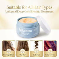 Traitement lissant pour cheveux à la kératine Pallamina Bulk Professional, masque au collagène pour restaurer les pointes fourchues endommagées