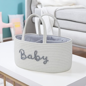 Baumwoll seil Windel Caddy Einkaufstasche Baby Organizer Aufbewahrung skorb - Product Image 3