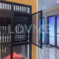 Fabricante certificado NFRC, venta al por mayor, ventanas abatibles, ventanas de arco de rotura térmica, ventanas de aluminio de vidrio personalizadas