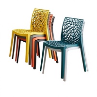Chaise de salle à manger d'extérieur pliable en plastique, style nordique moderne et minimaliste, avec dossier, pour la maison, les restaurants et les conférences, luxe léger