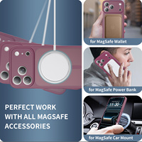 Coque de téléphone magnétique de luxe personnalisée Sanfeng pour iPhone 18 17 16 Pro Max, effet peau de cerise foncé, antichoc, vente en gros