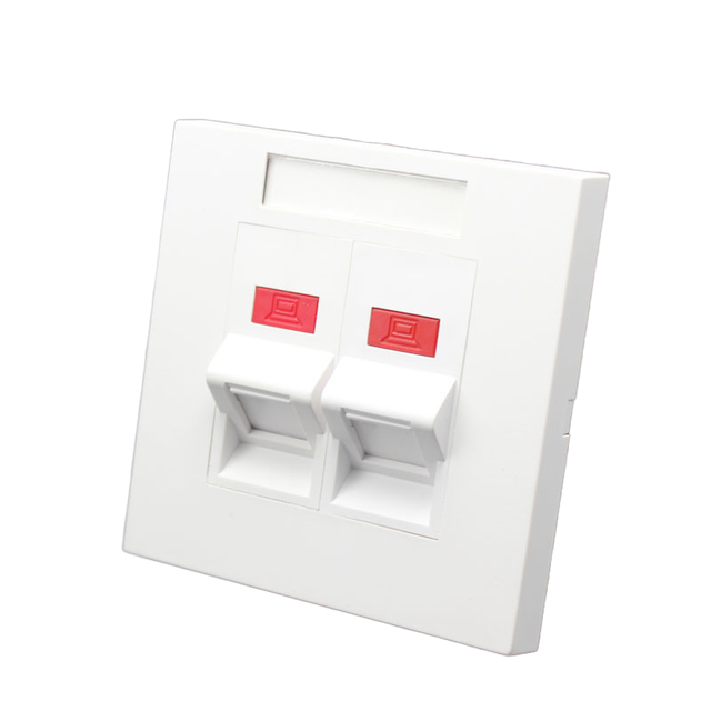 Bevel Angle RJ45 Network RJ11Telephone Socket Outlet Mount Panel 86 Type 2-Port Faceplate Wall Socket Face Plate