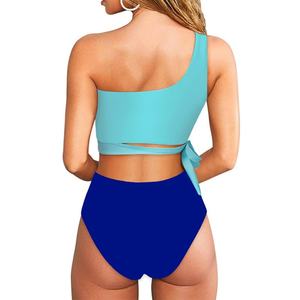 ชุดว่ายน้ำบิกินี่แบบสองชิ้นสำหรับผู้หญิงปี 2023 รุ่น Custom Active แบบไหล่เดียว ดีไซน์ดันทรง พร้อมสายรัดรูปตัววี แห้งเร็ว ผลิตจากผ้าสแปนเด็กซ์/โพลีเอสเตอร์ - Product Image 4