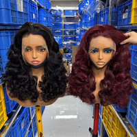 Wig Rambut Manusia Vietnam Super Double Drawn Raw Loose Wave, Keriting Bouncy Spring, HD Transparan 5x5 Tanpa Lem untuk Wanita