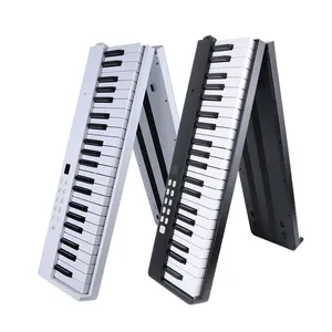 초보자 접이식 디지털 피아노 88 키 반 가중 키보드 피아노 가방이 달린 블루투스 휴대용 전기 피아노