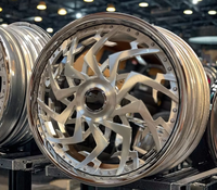 Nouvelles jantes forgées JUWA 2 pièces 22/24/26 pouces 40 mm ET avec enjoliveur central flottant et finition brossée à déport profond pour 1500 Silverado/F-150/Sequoia