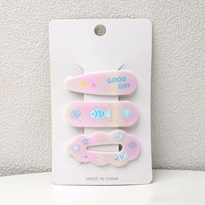 Mio คลิป bb รูปการ์ตูนน่ารัก3ชิ้น/เซ็ตคลิปหนีบผมลายปลาชุดกิ๊บโลหะด้านข้างสำหรับเด็กแฟชั่นเครื่องประดับสำหรับเด็กผู้หญิง - Product Image 1