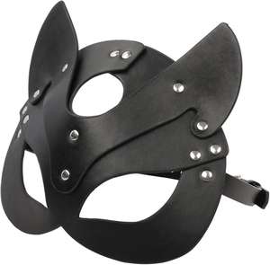 Maschera per la Testa con Frusta, SM, BDSM, Bondage, Costrizioni con Manette, in Pelle PU, Maschera da Gatto per Halloween, Sex Toy per Uomini e Donne - Product Image 2