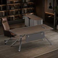 Mueble de Oficina para Gerentes, Escritorio de Director Ejecutivo de Grado Industrial, Gabinete Lateral Pintado con Pintura a Base de Agua, Tablero E1, Espacio de Trabajo