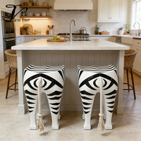 Tabouret de bar sans accoudoirs en fibre de verre, design créatif zèbre moderne, couleur personnalisable, écologique, pour salle à manger, chambre, cuisine, salon