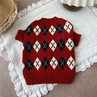 Festlicher Haustier-Winterpullover mit Schneeflocken-Rentier-Muster, Gestrickte Hundebekleidung, Rot, Warm, Weich, für Weihnachtsfeiern und Fotografie, OEM