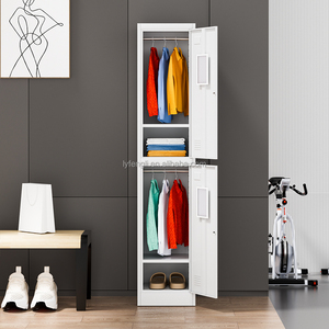Armoire de rangement verrouillable à deux niveaux en acier laminé à froid, casier en fer à deux portes pour bureau, école, salle de sport - Product Image 3