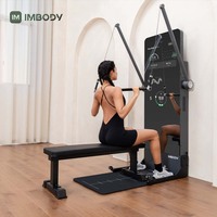IMBODY Rameur Connecté avec application, structure robuste, salle de sport intelligente à domicile, miroir de fitness intelligent de 43 pouces