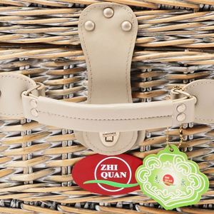 Matériau naturel Barbecue Poignées Saule Panier Pique-Nique En <span class=keywords><strong>Osier</strong></span> Avec Couvercle - Product Image 5