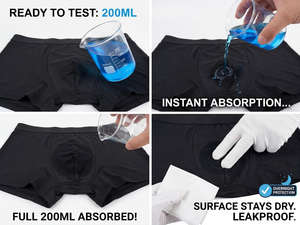 Hygieia Mutande Lavabili in Bambù da 200ml ad Alta Assorbenza per Uomo, <span class=keywords><strong>Pannolini</strong></span> Riutilizzabili per Incontinenza, Vendita all'Ingrosso - Product Image 3