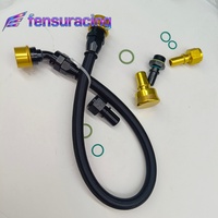 Conception personnalisée # 4 # 6 # 8 # 10 # Kit de 12 tuyaux de carburant tressés en nylon noir E85 PTFE avec raccords rapides PTFE à 0, 45 et 90 degrés