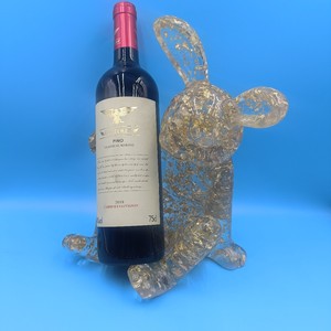 <b>Rabbit</b> Shaped Resin Wine Rack Gold Foil Ornament Handmade Cartoon Style Party <b>Gift</b> Decoration - Product Image 2