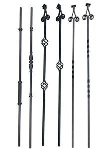 현대적인 디자인 중공 라운드 매트 블랙 L D 금속 스핀들 계단 데크 울타리 실내 및 실외 연철 난간 - Product Image 5