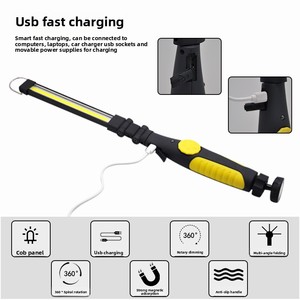 Lampes <span class=keywords><strong>de</strong></span> <span class=keywords><strong>travail</strong></span> portables étanches IPX4 COB à lumière blanche froide, base magnétique, <span class=keywords><strong>lampe</strong></span> torche <span class=keywords><strong>LED</strong></span> <span class=keywords><strong>rechargeable</strong></span> à intensité variable pour hôtel, réparation automobile - Product Image 3
