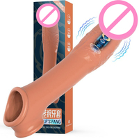 Manchon vibrant pour pénis - Gaine d'agrandissement souple en TPE avec moteur, extension texturée réutilisable pour hommes, jouet pour adultes, vente en gros