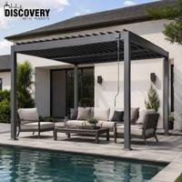 Pergola en aluminium à toit à lamelles motorisées réglables, gazebo, taille et couleur personnalisées, imperméable, pour jardin et terrasse
