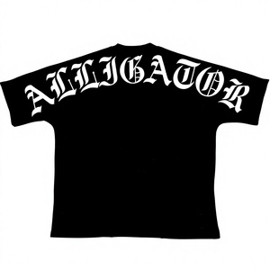 Camiseta de cuello redondo estilo jersey, extragrande, con hombros caídos, estampada DTG, de tejido grueso, con efecto desgastado y corte cropped, con logotipo personalizado del fabricante - Product Image 5