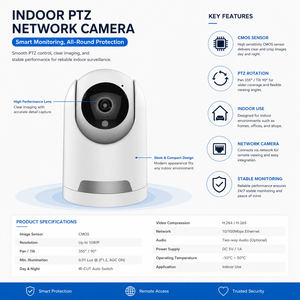 Caméra de sécurité WiFi double éclairage, détection de mouvement PIR, vision nocturne couleur, CMOS 355, grand angle, stockage Cloud/<span class=keywords><strong>Micro</strong></span> SD, faible détection humaine - Product Image 2