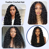 Extensions de cheveux humains bouclés bouddhistes 100 % naturels pour tresses au crochet, style bohème vietnamien, effet plume