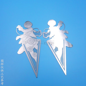 Marcapáginas de Acero Inoxidable Licheng Anime, 100x55mm, Diseño de Personajes Metálicos Recortados, Reutilizables - Product Image 1