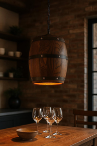 Lámpara Colgante Rústica de Madera con Forma de Barril, Estilo Moderno Americano, Vintage, <span class=keywords><strong>para</strong></span> Bar, Bodega, Cafetería, Decoración - Product Image 4