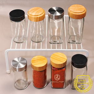 ขวดแก้วทรงเหลี่ยมขนาด 120 มล. 180 มล. 240 มล. สำหรับบรรจุเครื่องเทศพร้อมฝาปิด สำหรับเกลือ พริกไทย พริก กระเทียม ผงยี่หร่า - Product Image 6