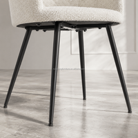 Chaise de salle à manger Nordic Boucle, fauteuil moderne rembourré, pieds en métal, chaise d'appoint confortable pour la maison, l'hôtel, le restaurant