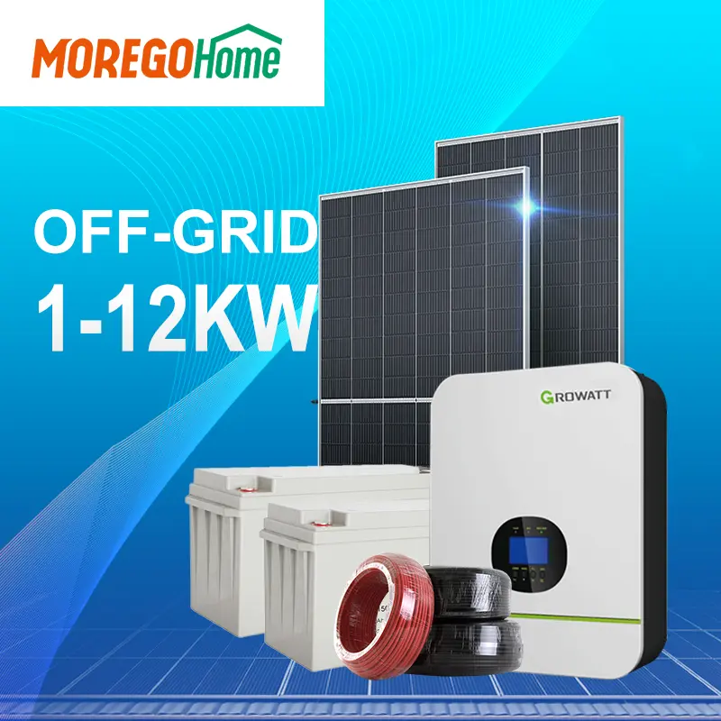 Moregosolar السلامة المنقولة خارج الشبكة 3kw 5kw نظام الطاقة الشمسية 5000w 3000w نظام الطاقة الشمسية للمنزل