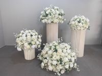 D2 50cm 60cm 70cm décoration de mariage blanc géant Rose Arrangement artificiel mariage fleur boule centres de table Bouquet artificiel