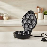 Mini-appareil à gâteaux électrique en aluminium, diamètre 20 cm, revêtement antiadhésif, chauffage double face, thermostat réglable, 1000 W, usage domestique